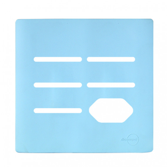 Placa p/ 5 Interruptores + Tomada 4x4 - Novara Celeste